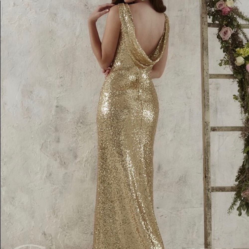Gold Sequins Long Dress